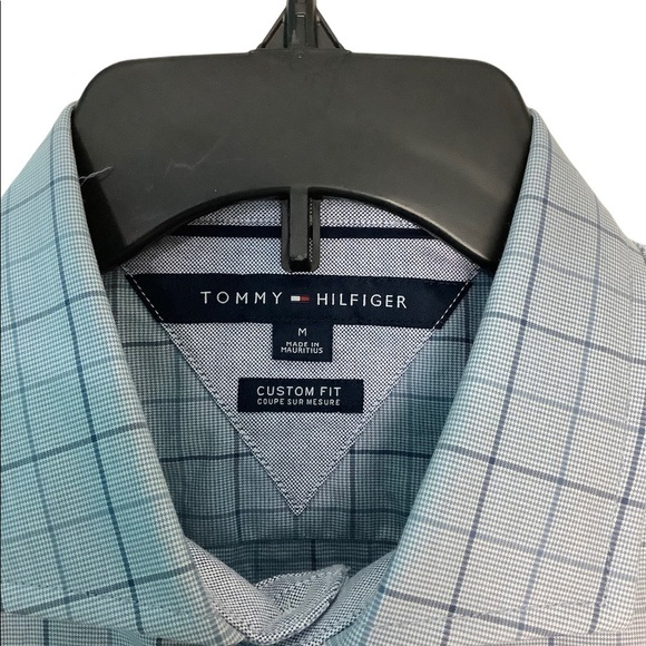 Tommy Hilfiger M Medium 38 - 40 Button Front Shirt Plaid Square Blue Casual NWOT - Picture 5 of 8